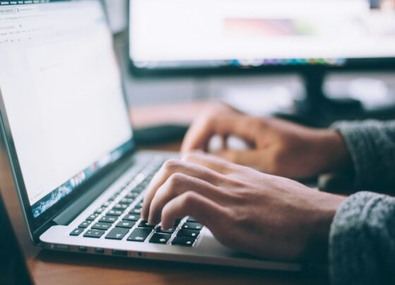 Person using a laptop