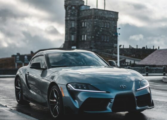 Blue Toyota sports car parked outdoors
