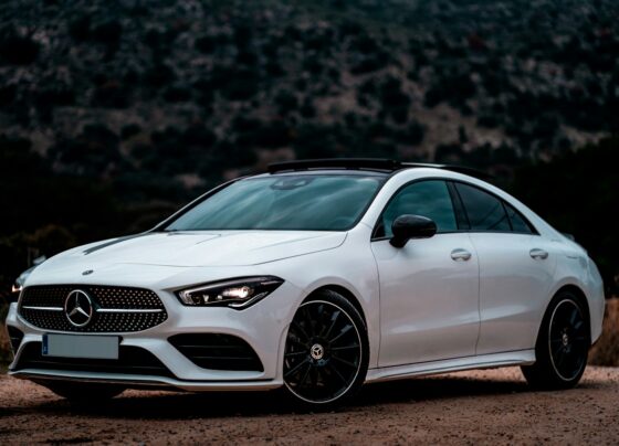 White Mercedes-Benz car parked outdoors