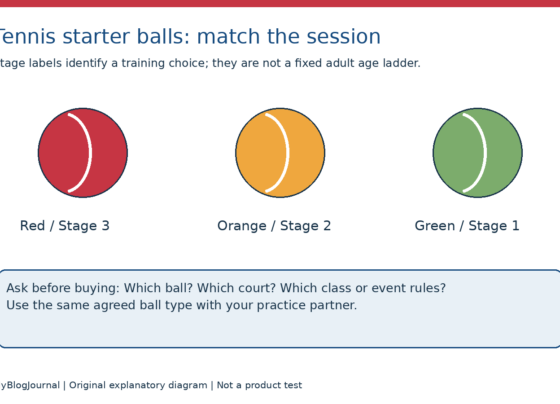 Original schematic of red Stage 3, orange Stage 2 and green Stage 1 tennis starter balls, with questions about the session and court.