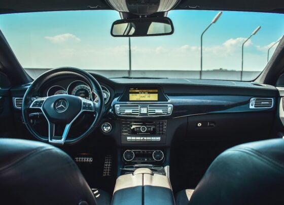 Car interior showing dashboard vents and controls